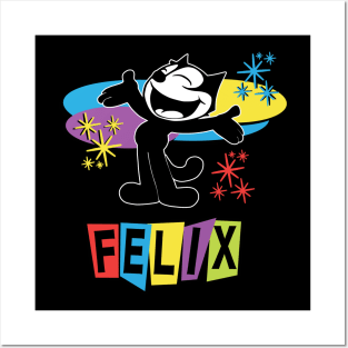 Felix the Cat Comics Retro Futurist Mid Century Modern TV  in Joyful Happy Design Posters and Art